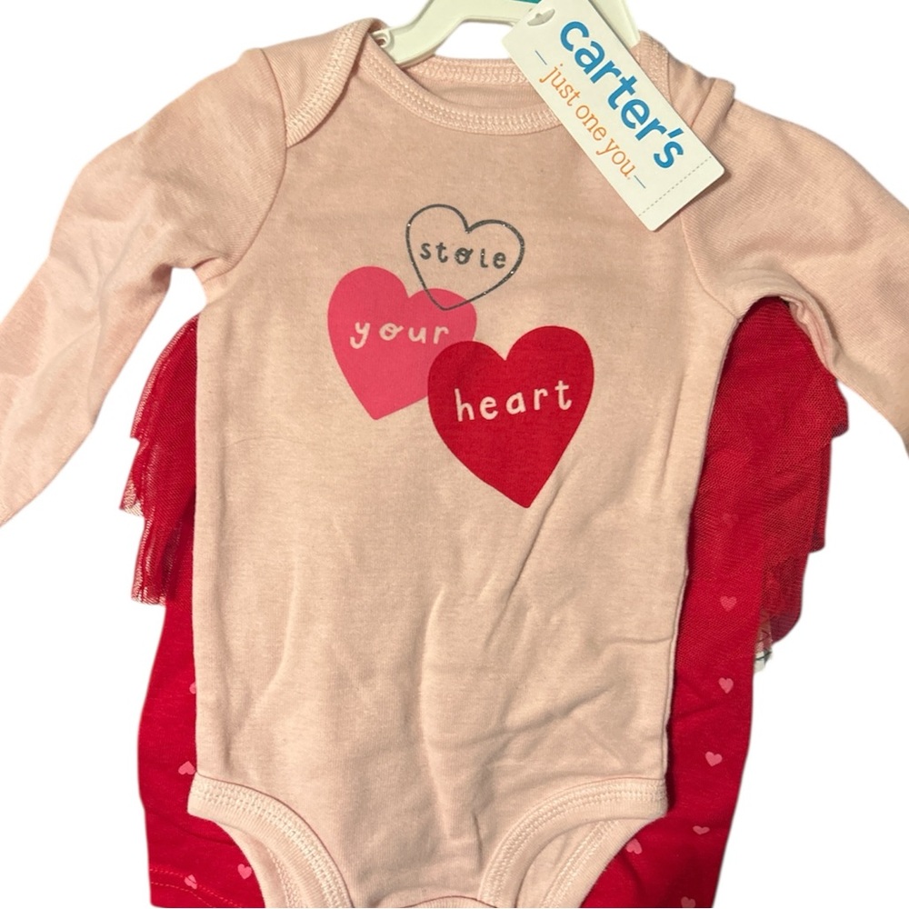 Carter's Pink and Red Heart Bodysuit